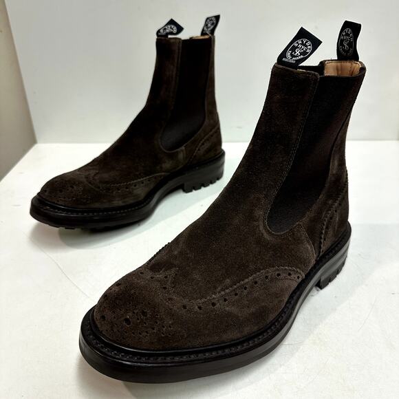 NWOT Todd Snyder x Tricker's Henry Wing Cap Chelsea Suede Boot Mens UK 7/ US 8.5 - Picture 4 of 12